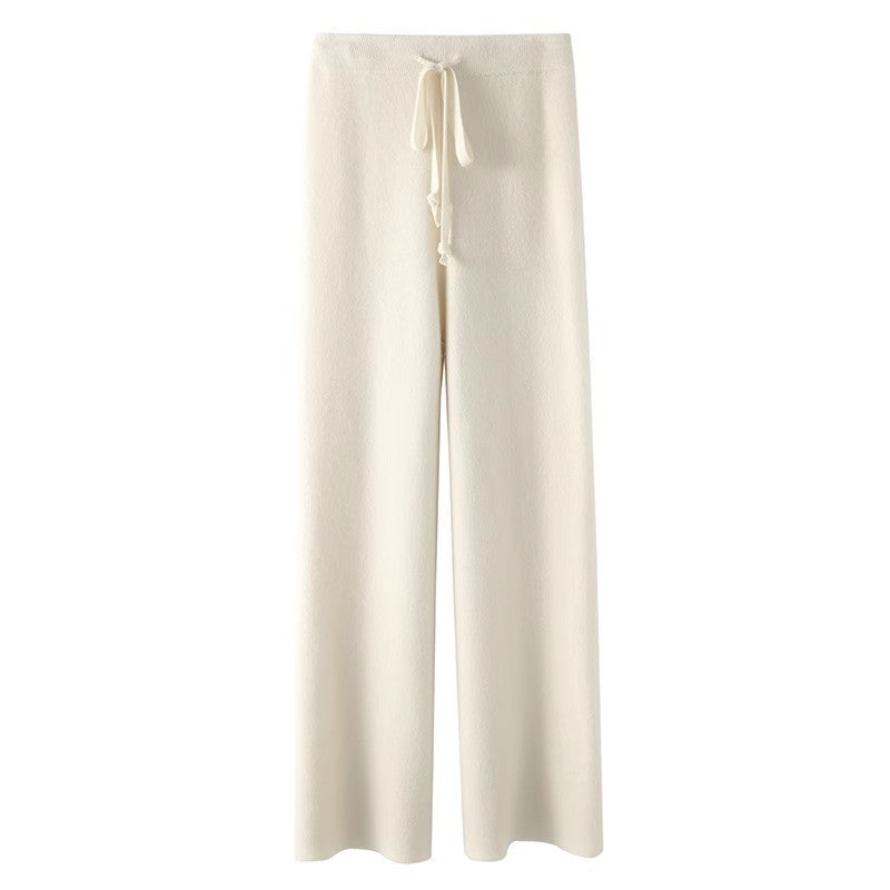 Autumn And Winter Drape Knit Wide-leg Pants