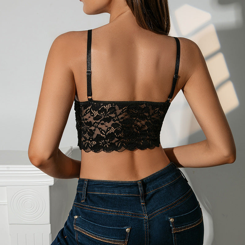 See-through Backless European And American Style Small Slip Top