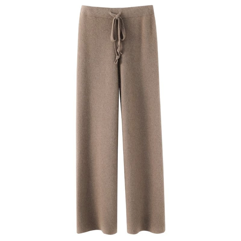 Autumn And Winter Drape Knit Wide-leg Pants