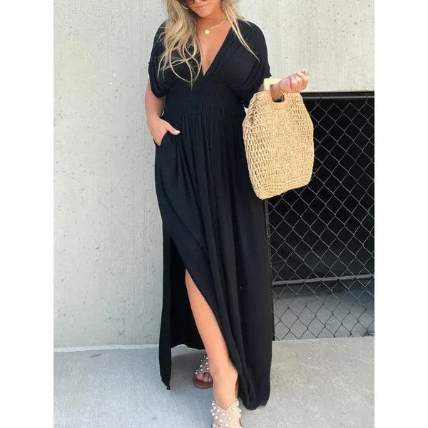 Bat-sleeved Dress