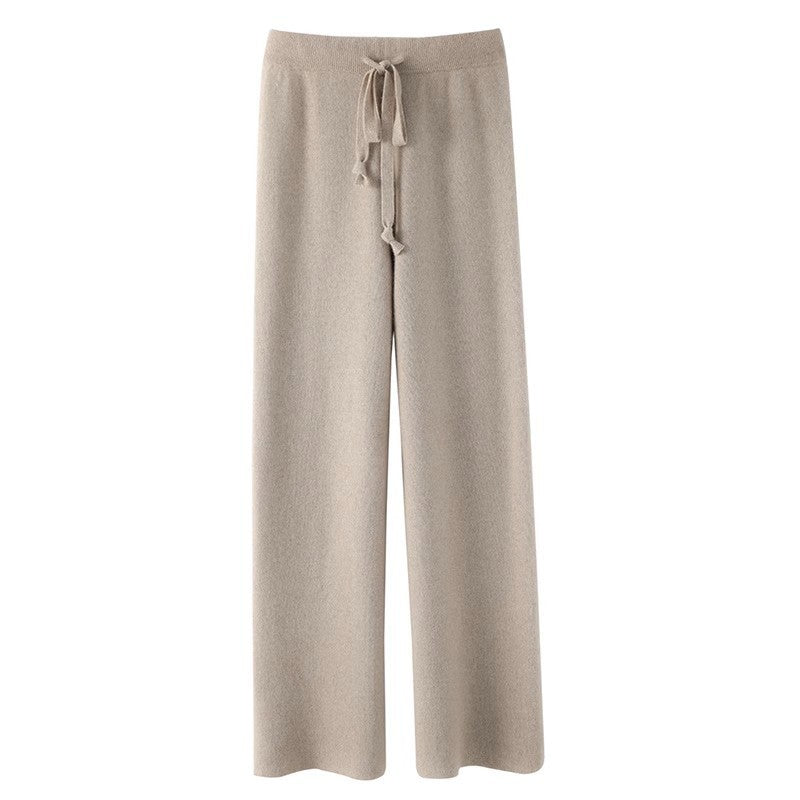 Autumn And Winter Drape Knit Wide-leg Pants