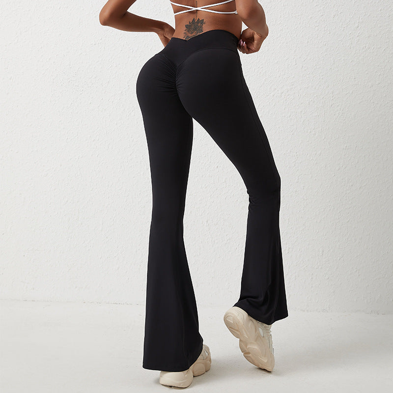 High Waisted Hip Lifting Tight And Wide Leg Pants