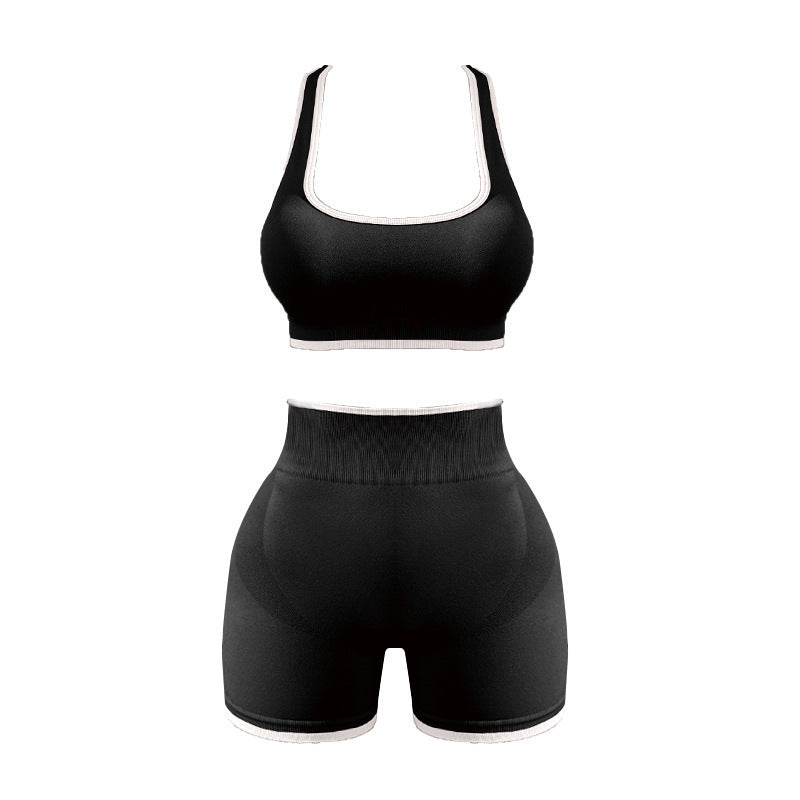 Sports Yoga Suit Vest Shorts For Women High Waist Shaping