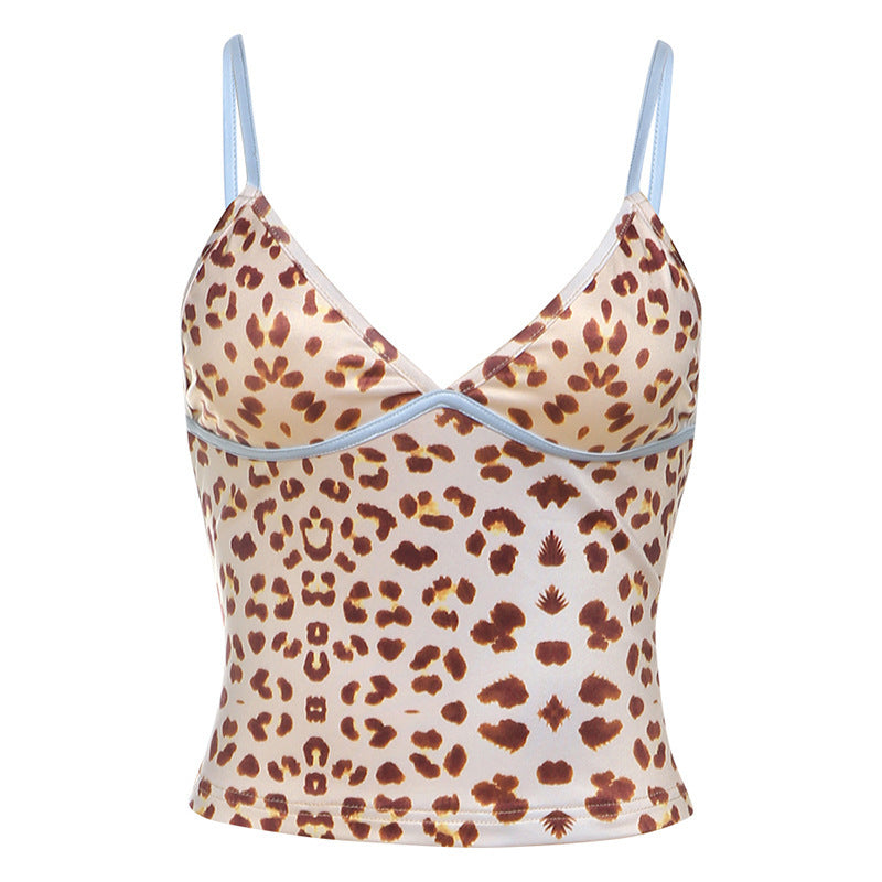 Backless Leopard Print Slim Fit Slimming