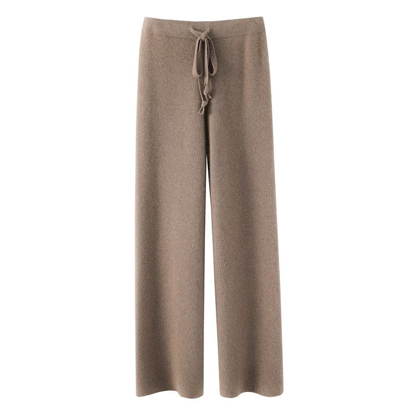 Autumn And Winter Drape Knit Wide-leg Pants