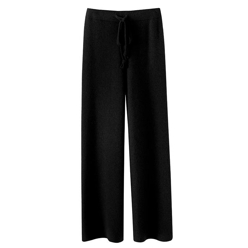 Autumn And Winter Drape Knit Wide-leg Pants