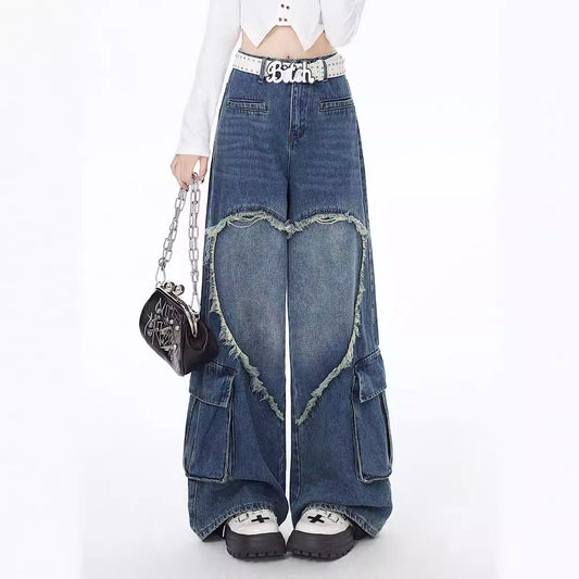 Street Washed Tie-dyed Jeans Women