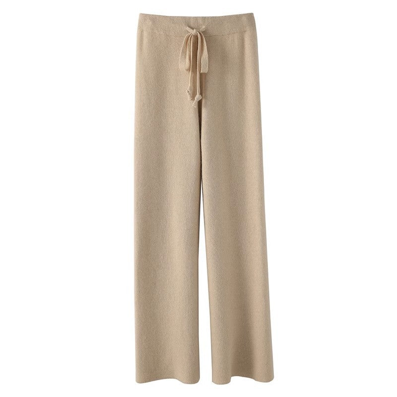 Autumn And Winter Drape Knit Wide-leg Pants