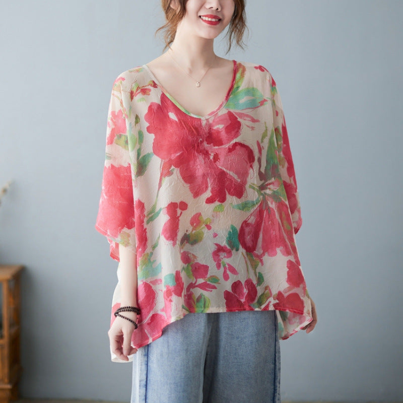 Retro Flower Loose shirt