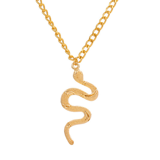 Retro Creative Simple Alloy Snake Pendant Necklace