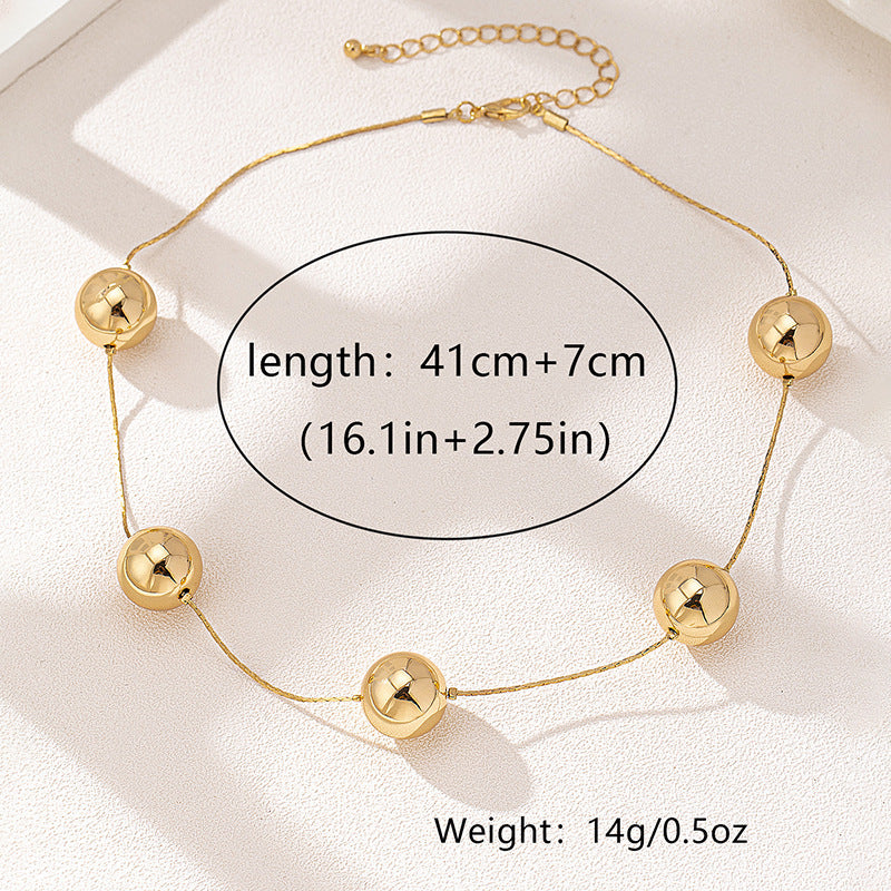 Geometry Pattern Big Round Bead Necklace