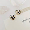 Fashion Heart-shaped Checkered Earrings