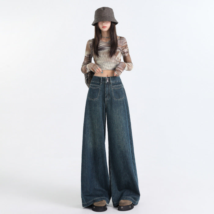 Retro High Waist Wide Leg Jeans