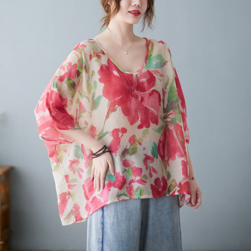 Retro Flower Loose shirt