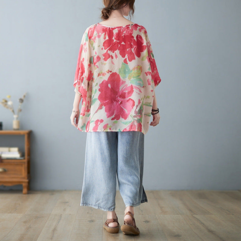 Retro Flower Loose shirt