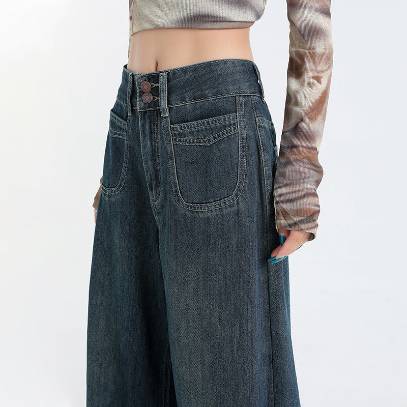 Retro High Waist Wide Leg Jeans