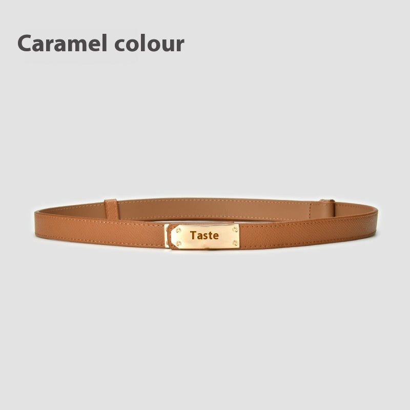 Waist Decorations Women's Leather Thin Belt