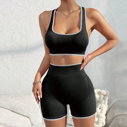 Sports Yoga Suit Vest Shorts For Women High Waist Shaping