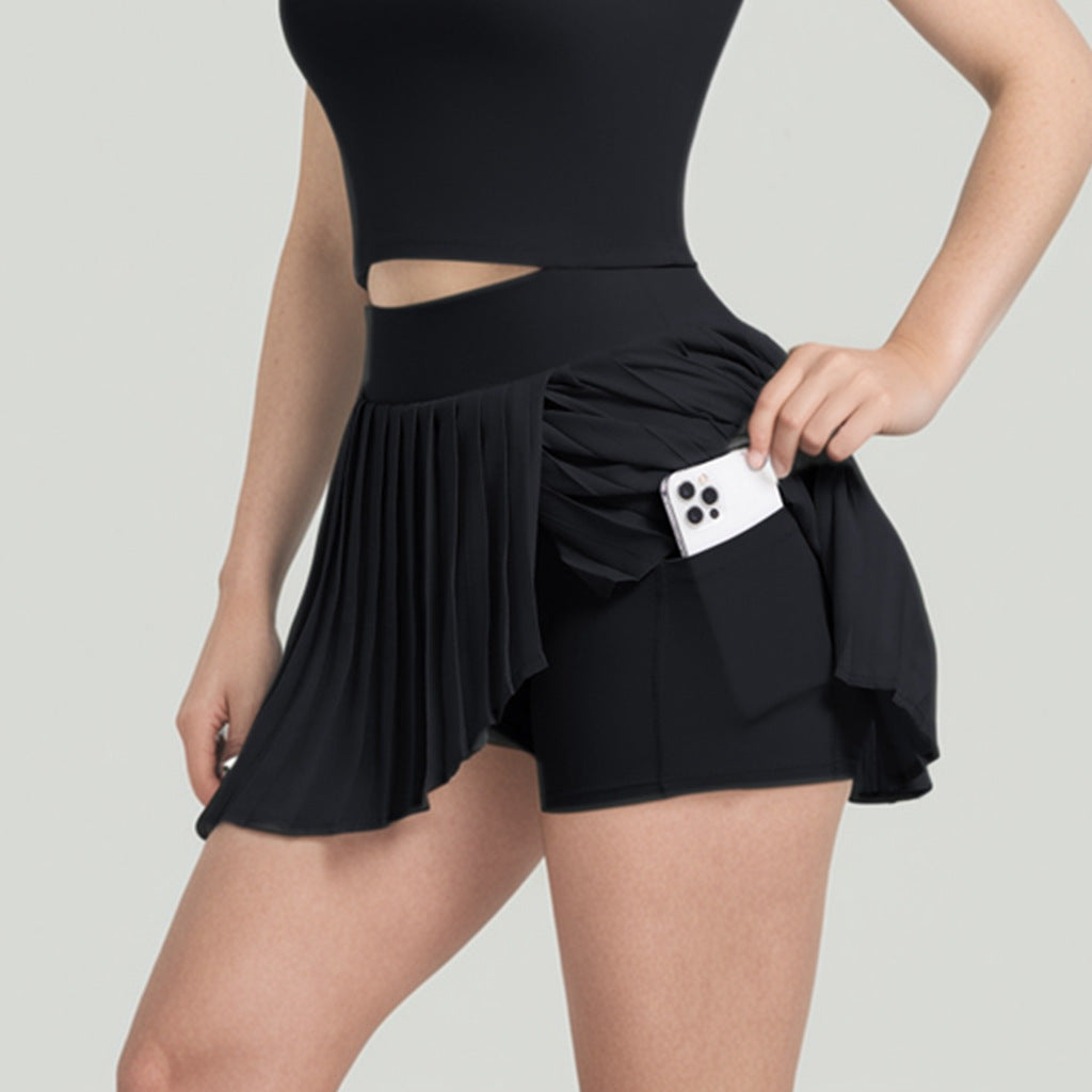 Pleated Tennis Skirt Nude Feel Outdoor Leisure Running Fitness Skirt