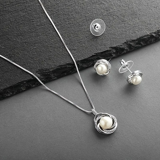 Pearl Wedding Jewelry Set For Bride, Bridesmaid, Birthday Gift