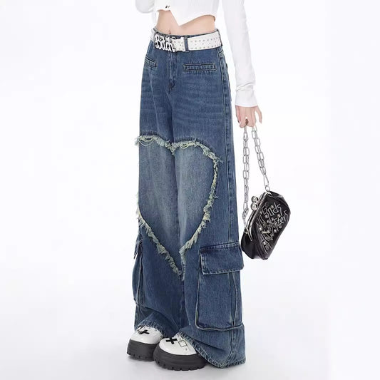 Street Washed Tie-dyed Jeans Women