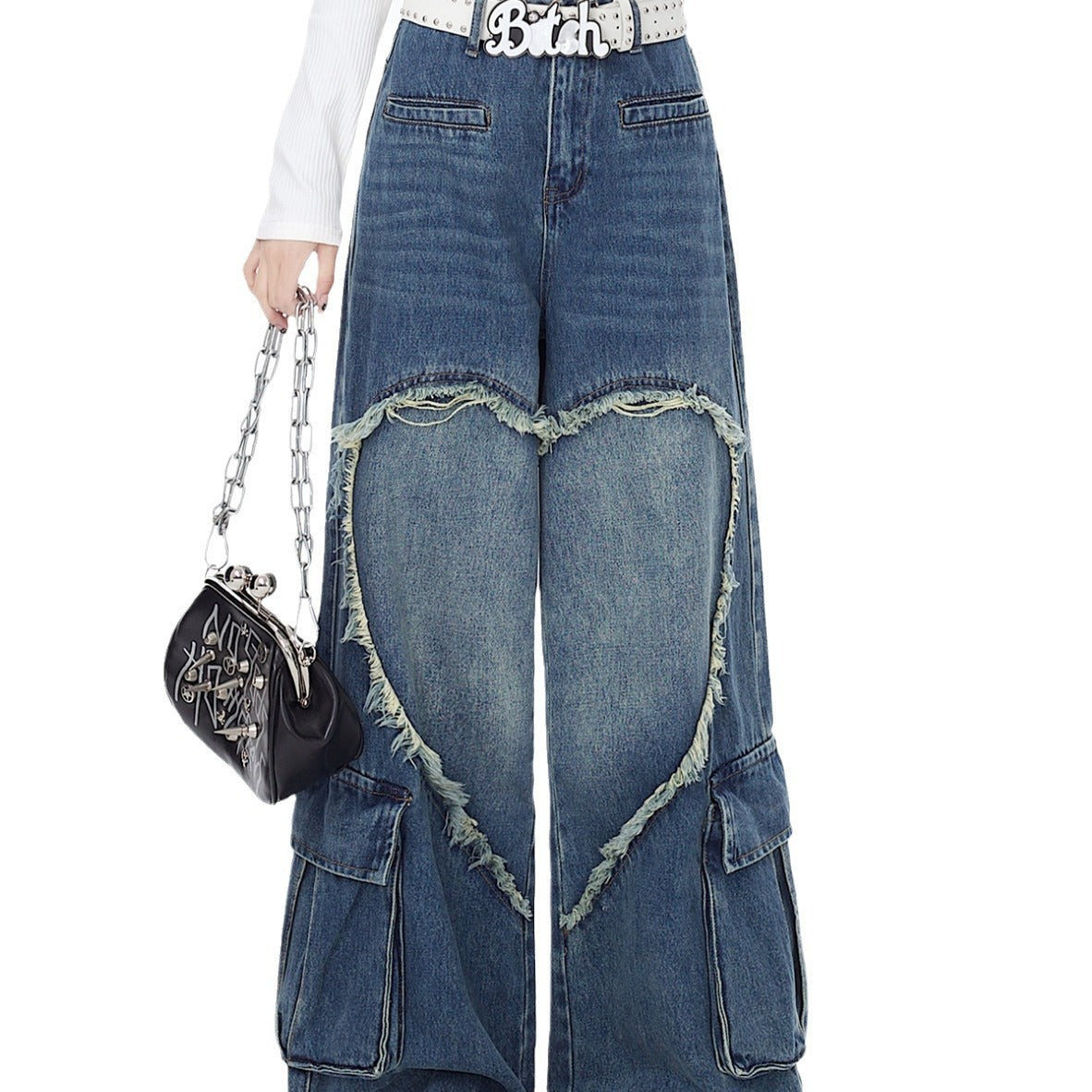 Street Washed Tie-dyed Jeans Women