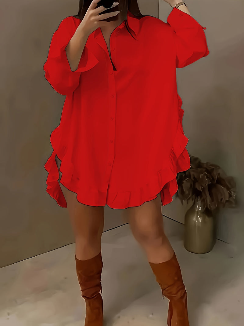 Hem Ruffled  Shirt