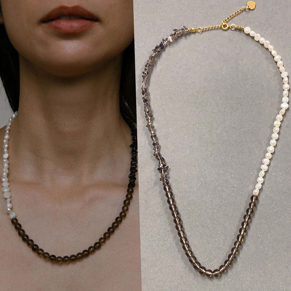 High-Grade Brown Simple Autumn And Winter Clavicle Chain Necklace