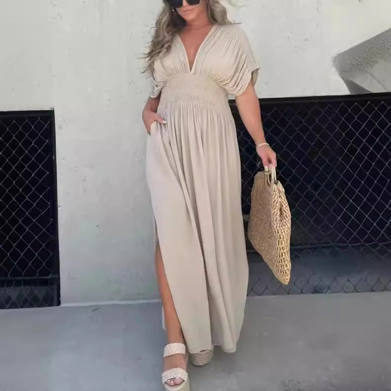Bat-sleeved Dress