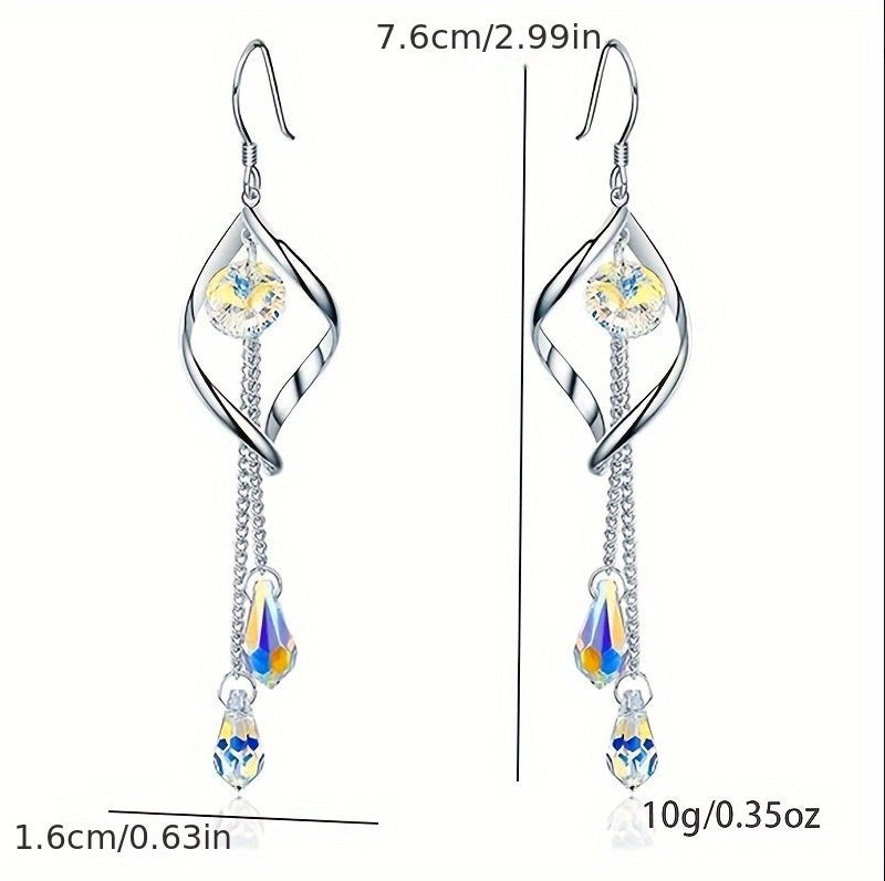 Platinum-Plated Color Change Multi-Teardrop Earrings