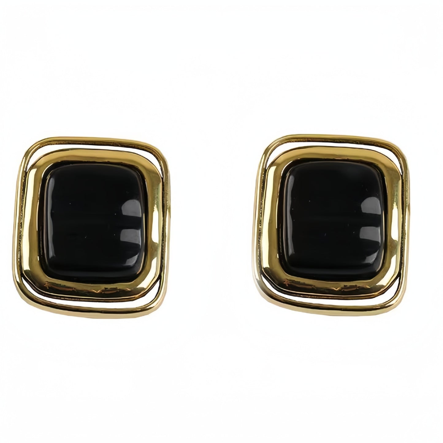 Brass Vintage Square Stud Earrings