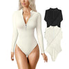 Long Sleeve Zipper Jumpsuit Seamless Slimming Shapewear